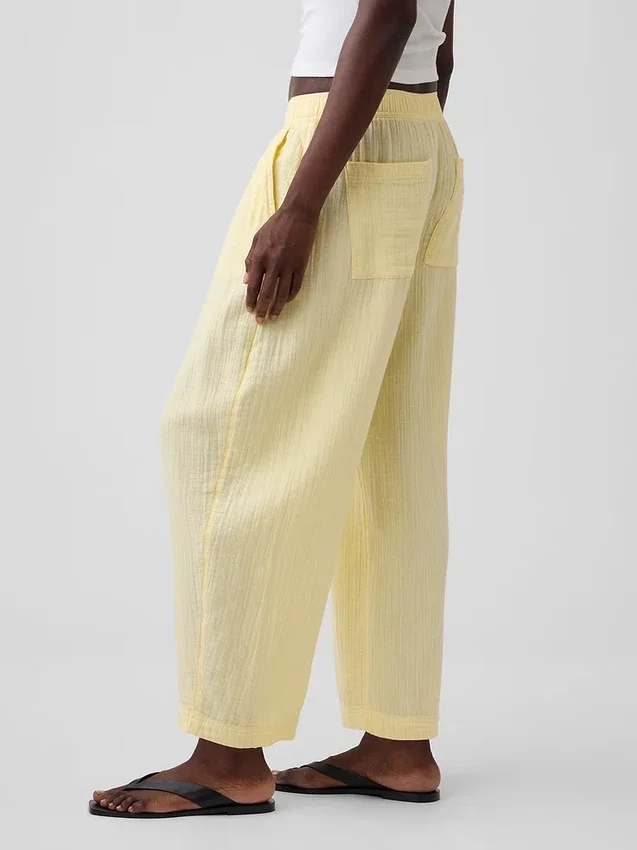Pantalon ample en gaze de coton