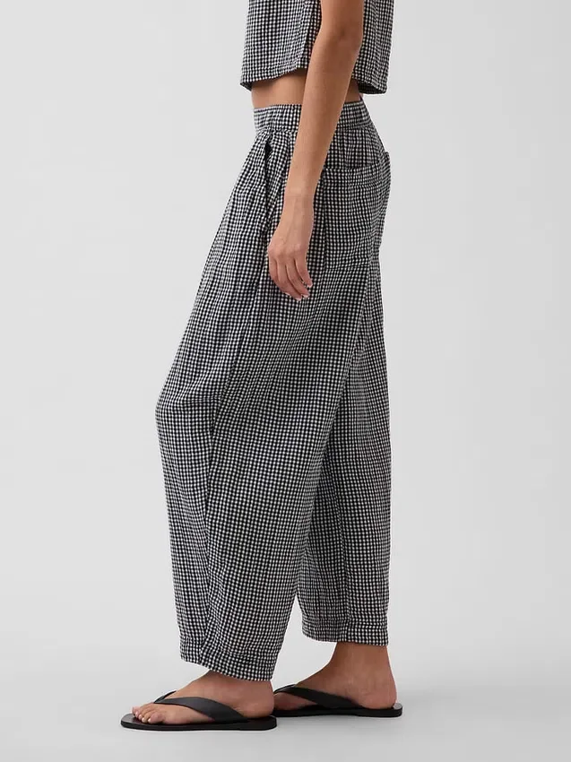 Pantalon ample en gaze de coton