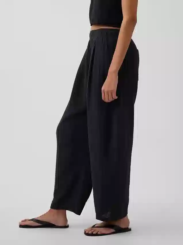 Pantalon ample en gaze de coton
