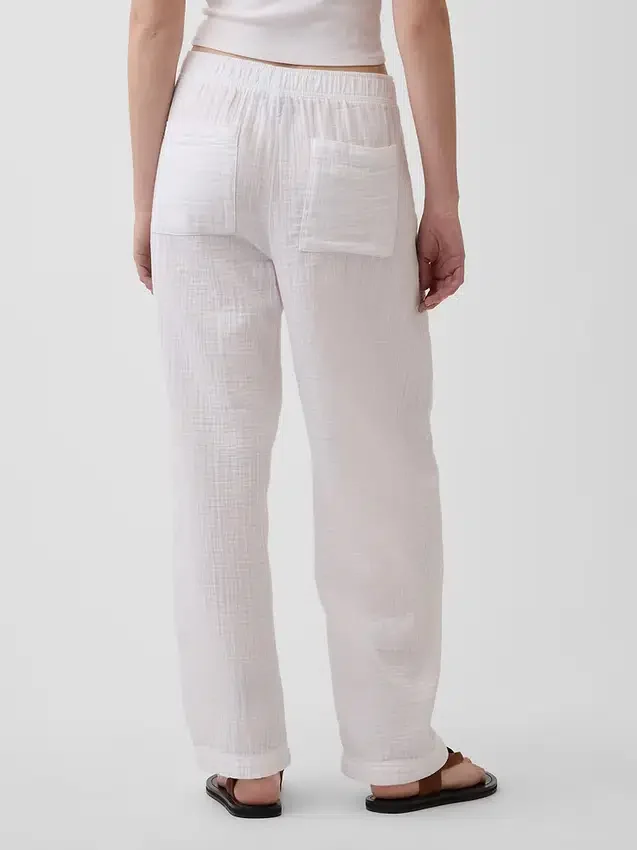 Pantalon ample en gaze de coton