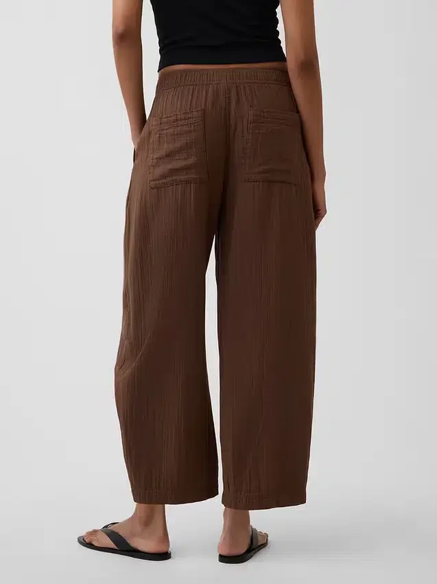 Pantalon ample en gaze de coton