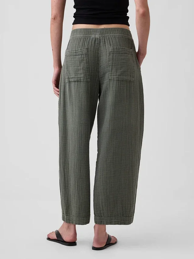 Pantalon ample en gaze de coton
