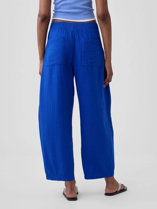 Pantalon ample en gaze de coton