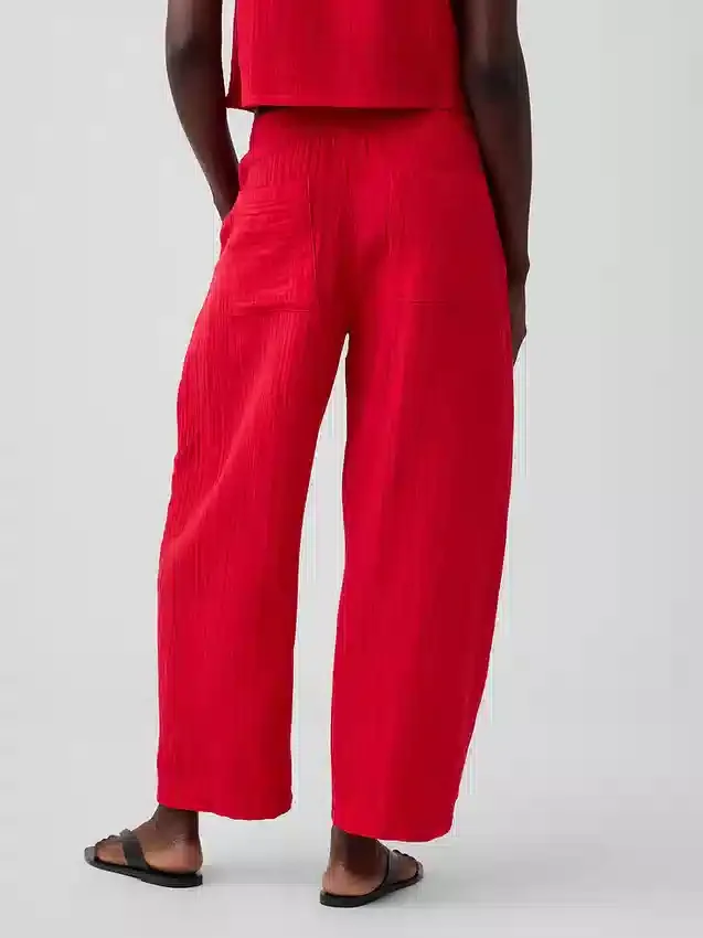 Pantalon ample en gaze de coton