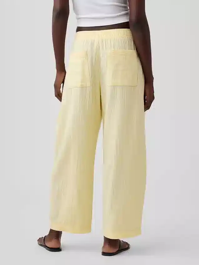 Pantalon ample en gaze de coton