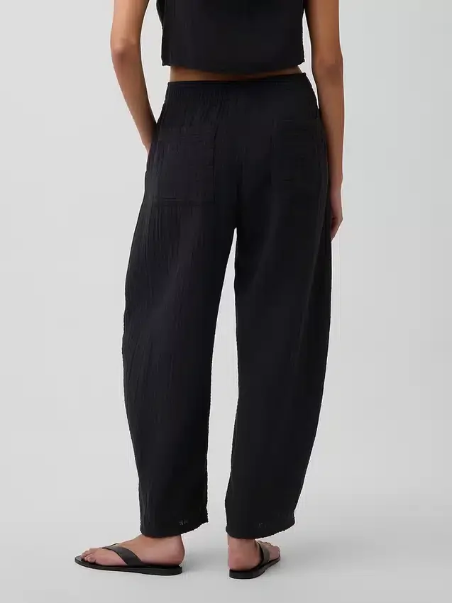 Pantalon ample en gaze de coton