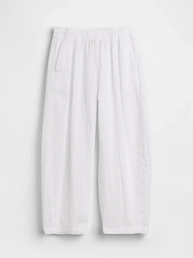 Pantalon ample en gaze de coton