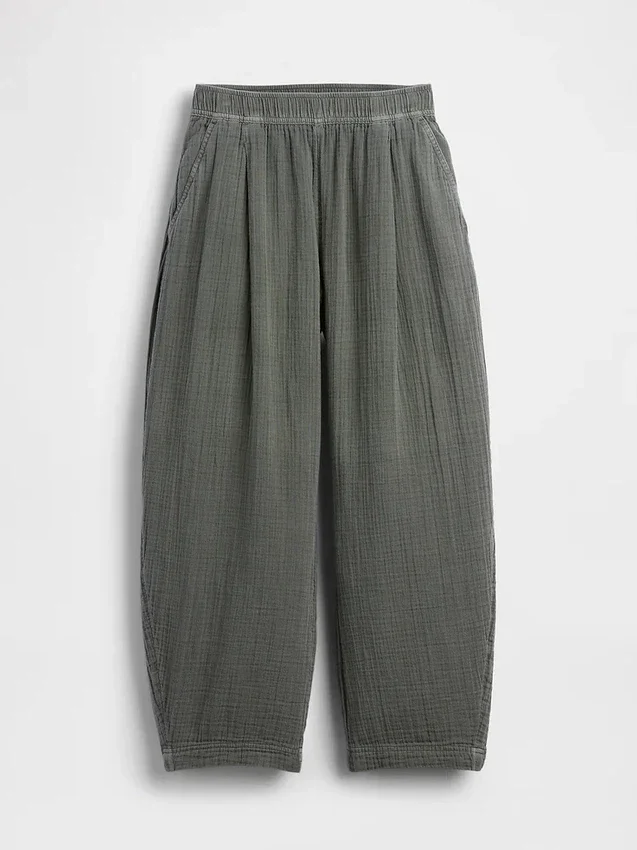 Pantalon ample en gaze de coton