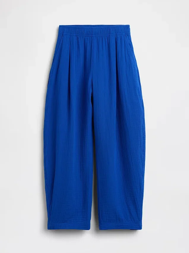 Pantalon ample en gaze de coton