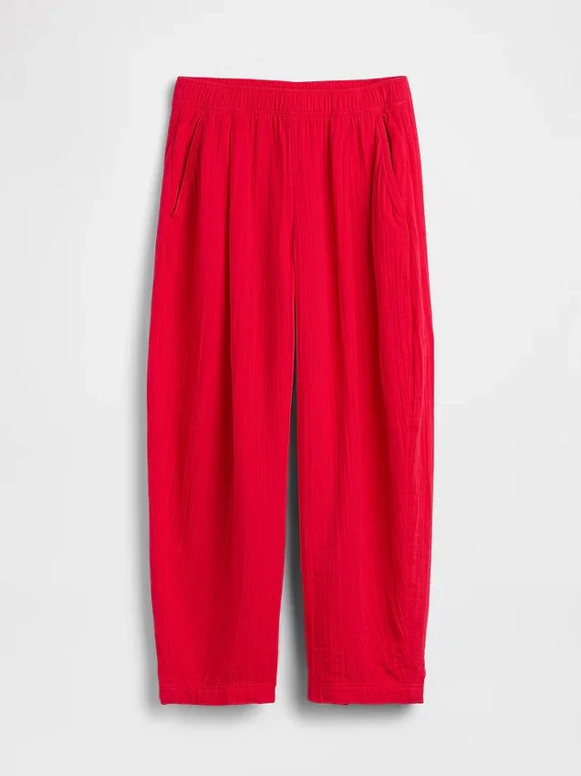 Pantalon ample en gaze de coton