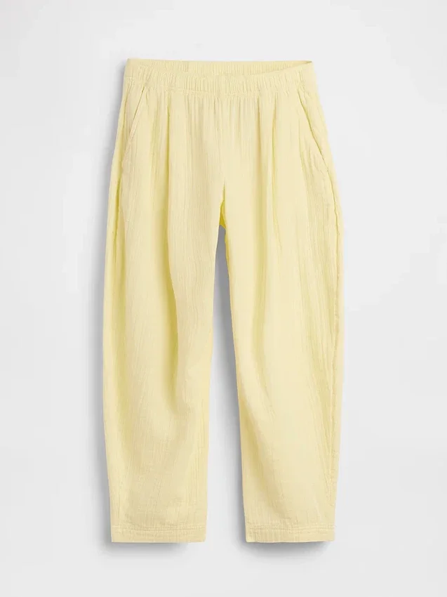 Pantalon ample en gaze de coton