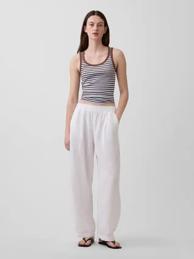 Pantalon ample en gaze de coton