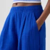 Pantalon ample en gaze de coton
