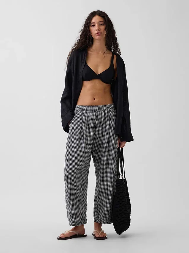 Pantalon ample en gaze de coton