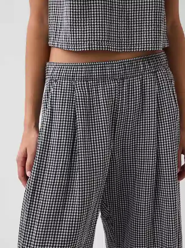 Pantalon ample en gaze de coton
