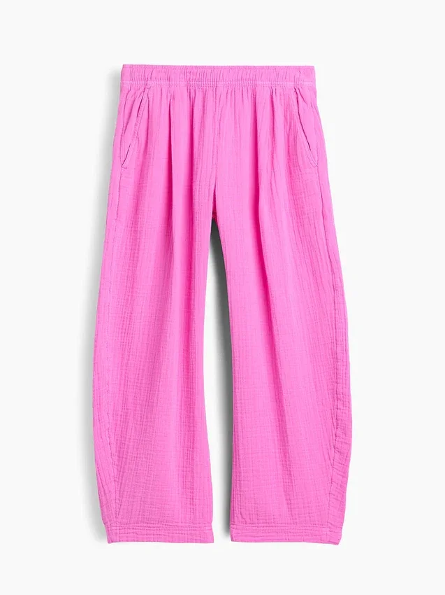 Pantalon ample en gaze de coton