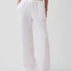 Pantalon ample en gaze de coton à ourlets fendus