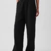 Pantalon ample en gaze de coton à ourlets fendus