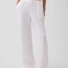 Pantalon ample en gaze de coton à ourlets fendus