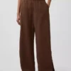 Pantalon ample en gaze de coton à ourlets fendus