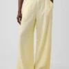 Pantalon ample en gaze de coton à ourlets fendus