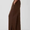 Pantalon ample en gaze de coton à ourlets fendus
