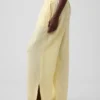 Pantalon ample en gaze de coton à ourlets fendus