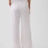 Pantalon ample en gaze de coton à ourlets fendus