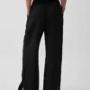 Pantalon ample en gaze de coton à ourlets fendus