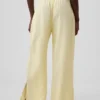 Pantalon ample en gaze de coton à ourlets fendus