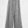 Pantalon ample en gaze de coton à ourlets fendus
