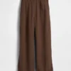 Pantalon ample en gaze de coton à ourlets fendus