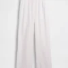 Pantalon ample en gaze de coton à ourlets fendus