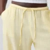Pantalon ample en gaze de coton à ourlets fendus