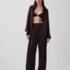 Pantalon ample en mélange de lin