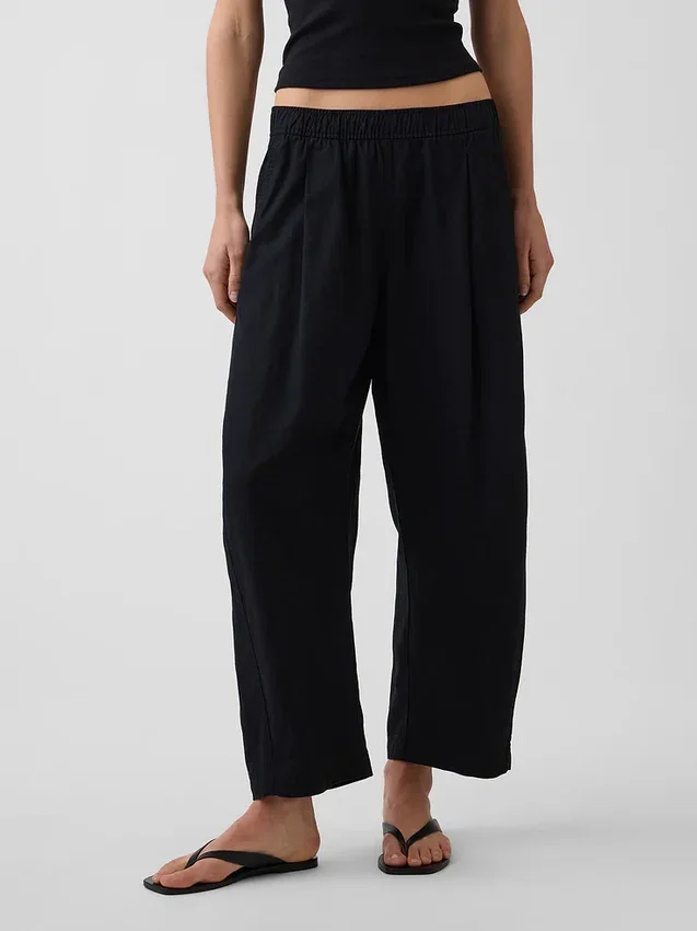 Pantalon ample en mélange de lin
