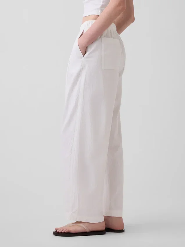Pantalon ample en mélange de lin