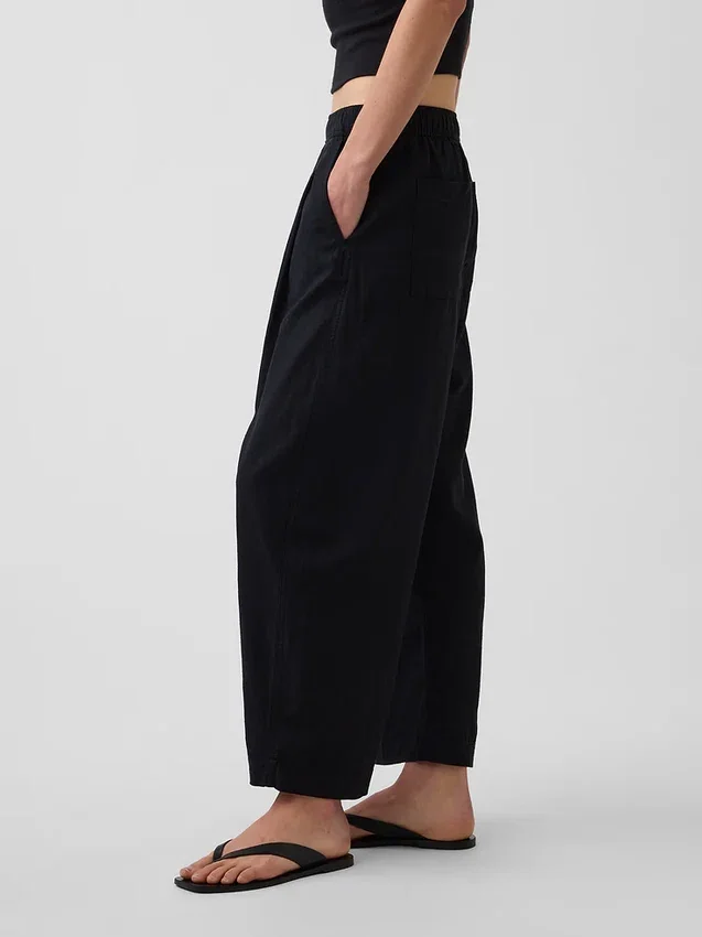 Pantalon ample en mélange de lin