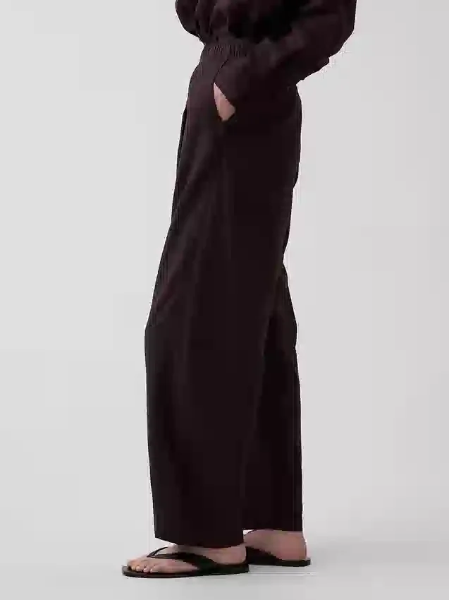 Pantalon ample en mélange de lin