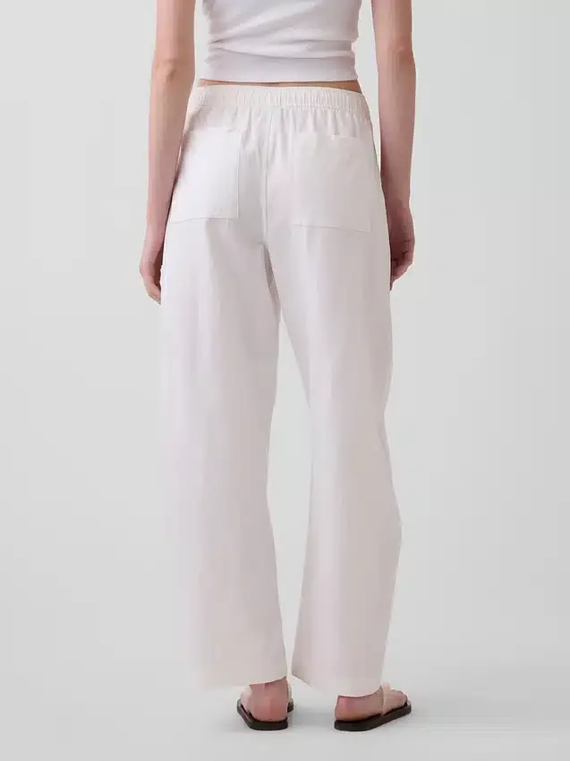 Pantalon ample en mélange de lin