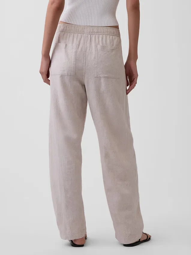 Pantalon ample en mélange de lin