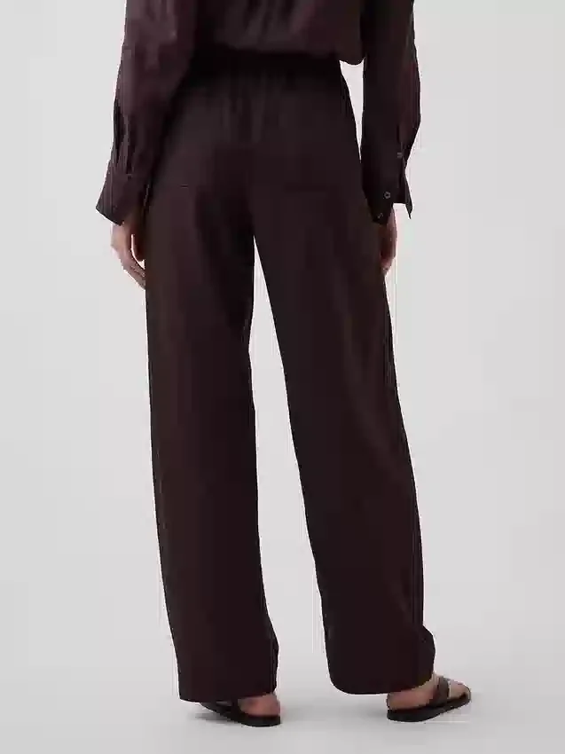 Pantalon ample en mélange de lin