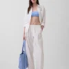 Pantalon ample en mélange de lin