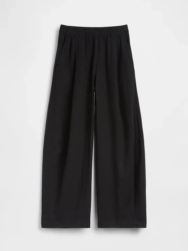 Pantalon ample en mélange de lin