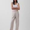 Pantalon ample en mélange de lin