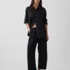Pantalon ample en mélange de lin