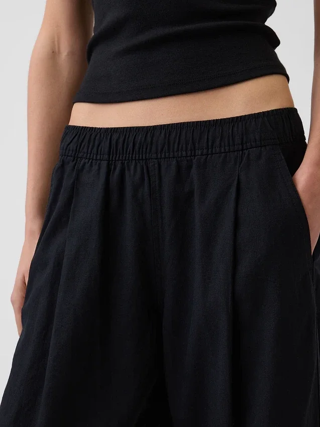 Pantalon ample en mélange de lin