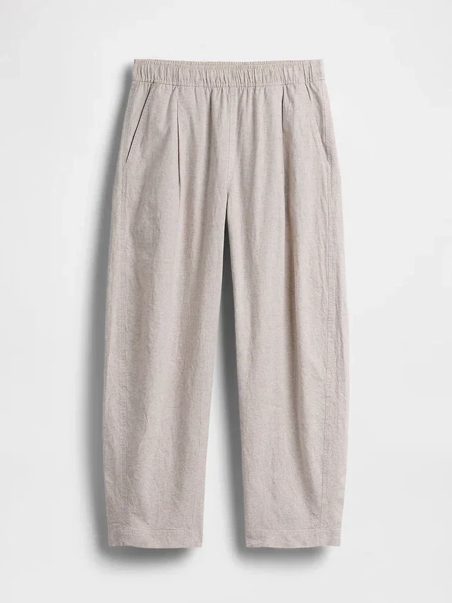 Pantalon ample en mélange de lin