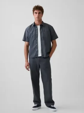 Pantalon ample en popeline style années 90