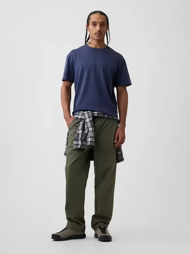 Pantalon ample en popeline style années 90